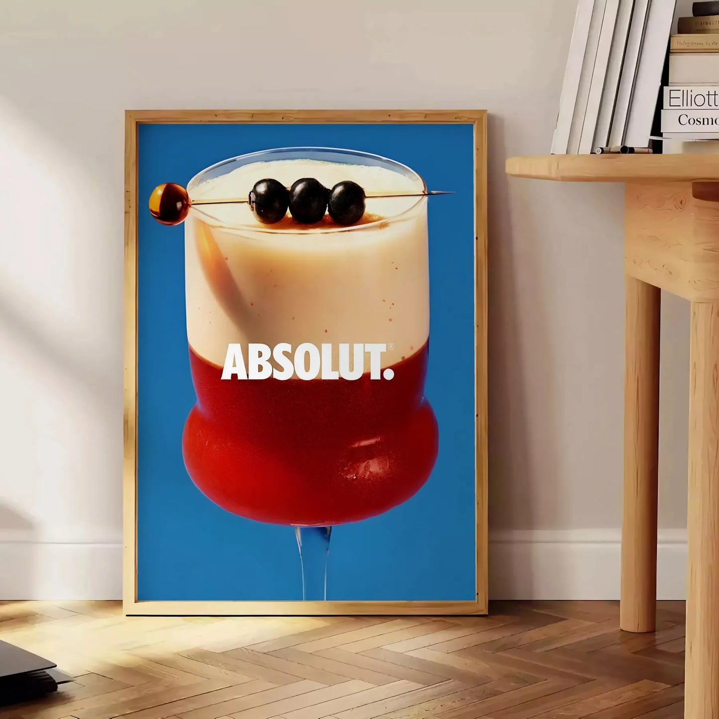 space vibrant Absolute Cocktail poster rich brown blue hues wall art unique gift print stylish touch room unframed formats