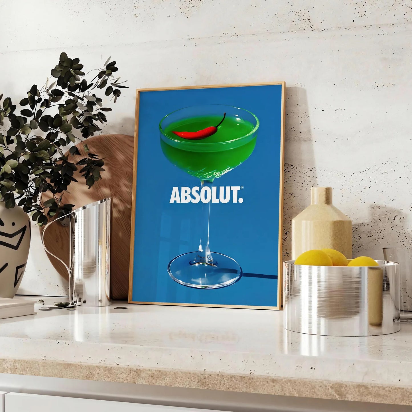 space eye Absolut cocktail poster rich brown vibrant green hues stunning wall art perfect gift enthusiasts splash creativity decor range sizes A4 cm A0
