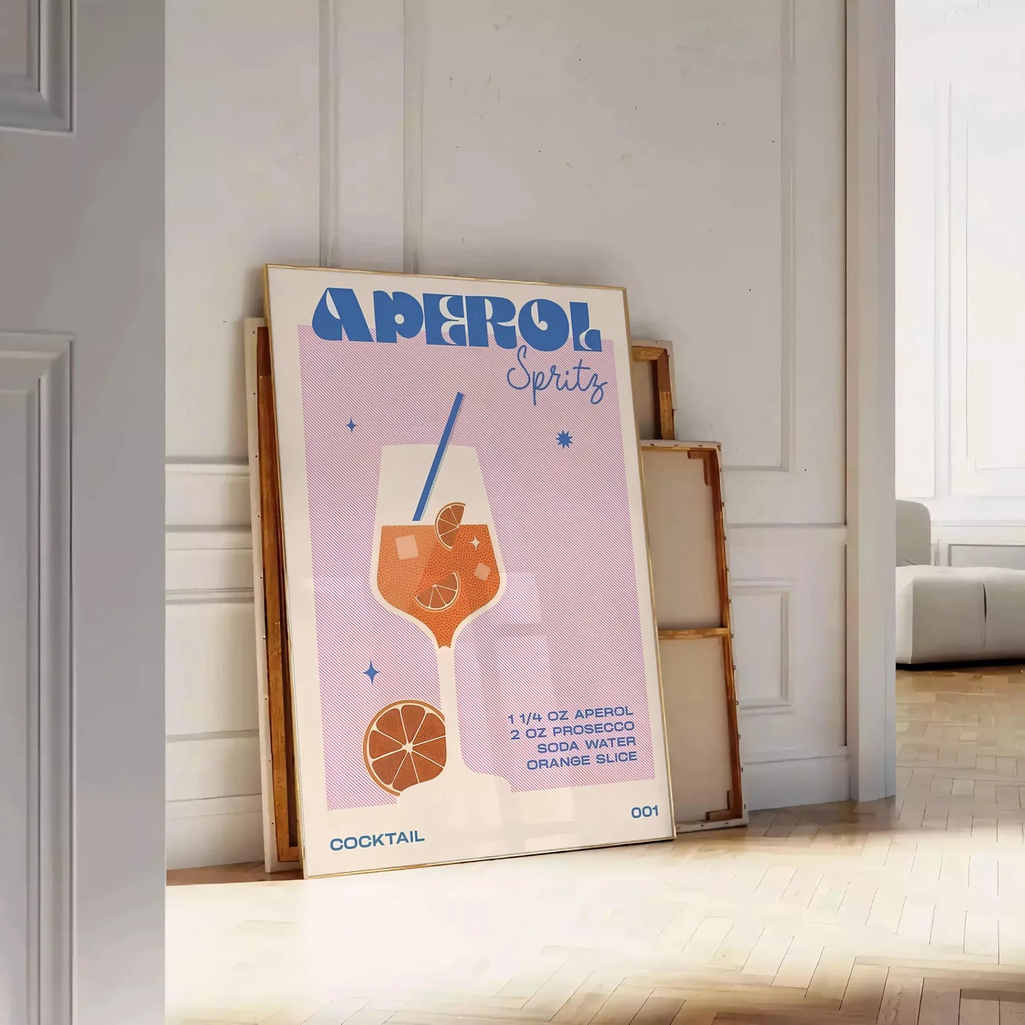 space vibrant Aperol Spritz Cocktail poster stunning blend orange gray wall art enthusiasts artwork ideal gift